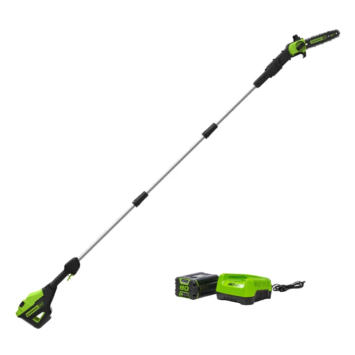 Greenworks 80-volt 10-in 2 Ah Battery Pole Saw (Battery and Charger Included)