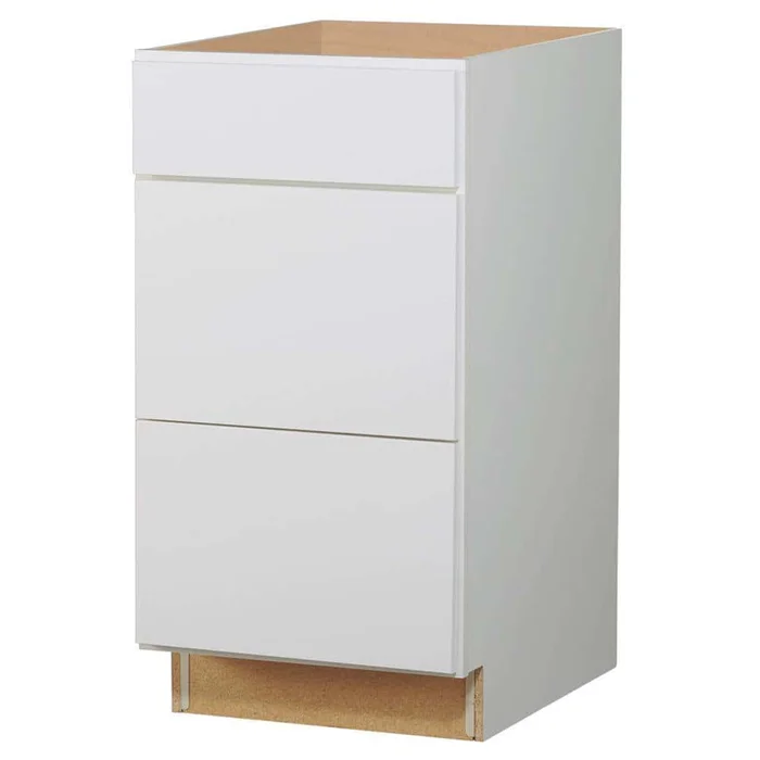 Hampton Bay F11DB18 Westfield Feather White Shaker Stock Drawer Base Kitchen Cabinet (18 in. W x 23.75 in. D x 35 in. H)