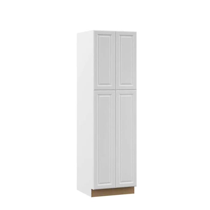 Hampton Bay T2484-ELWH Designer Series Elgin Assembled 24x84x23.75 in. Pantry Kitchen Cabinet in White
