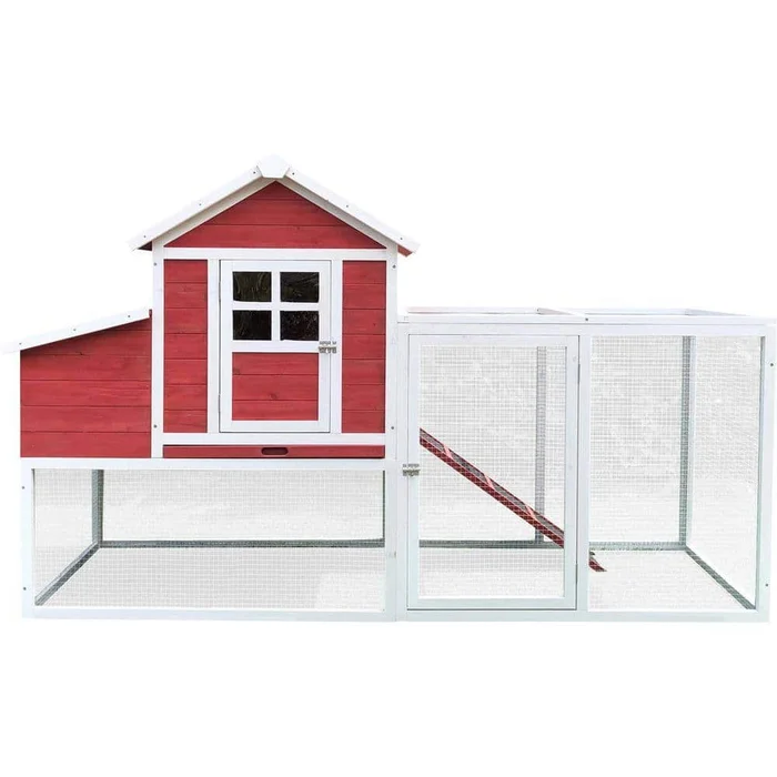Hanover HANCC0104-RED Outdoor Elevated Wooden Chicken Coop