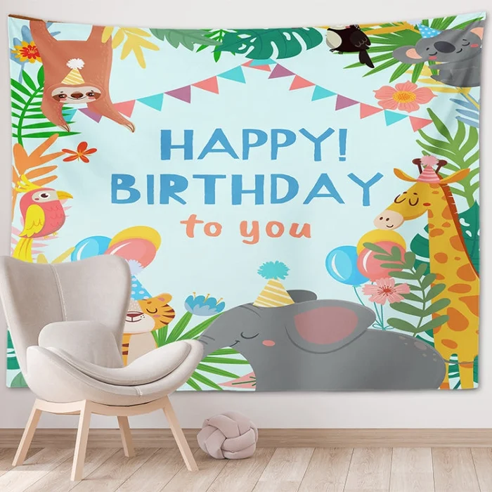 Happy Birthday Photo Backdrop Party Decoration Tapestry, Size: 150x100cm(GT56-3)