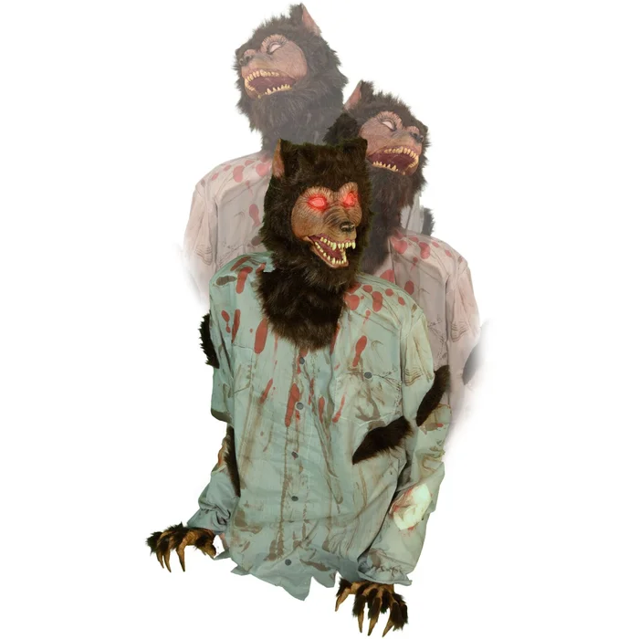 Haunted Hill Farm 2.58-ft Freestanding Motion Activated Lighted Werewolf Animatronic