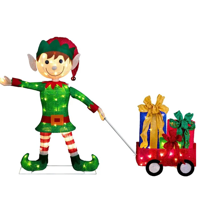 Haute Decor 42-in Elf Free Standing Decoration with White LED Lights