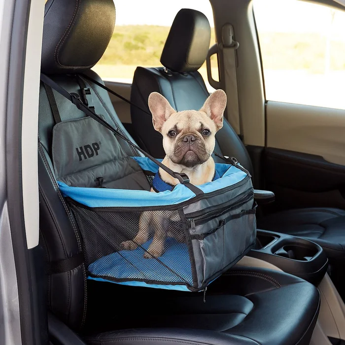 HDP Deluxe Lookout Dog, Cat & Small Animal Booster Car Seat – Blue