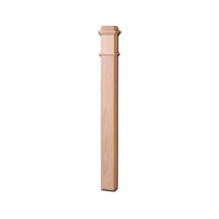 HOUSE OF FORGINGS RO-4592-PLAIN 56 in. x 3-1/2 in. Red Oak Contemporary Style Wood Box Newel Post