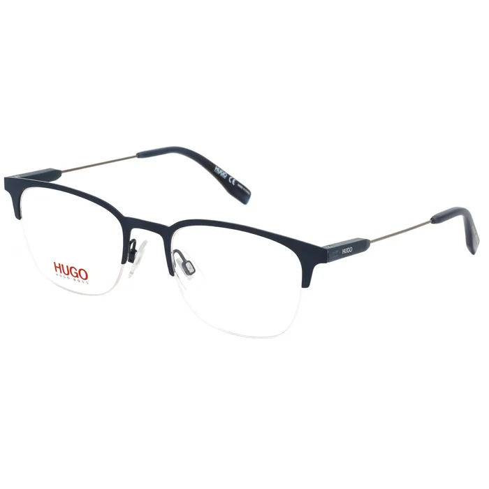 Hugo Men’s Eyeglasses – Clear Lens Matte Blue Stainless Steel Frame | HG 0335 0FLL 00