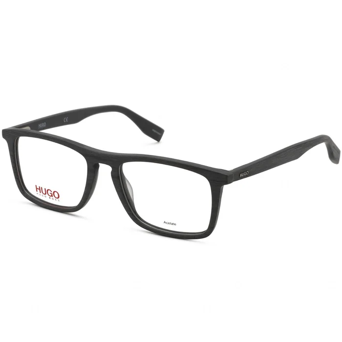 Hugo Men’s Eyeglasses – Matte Grey Wood Rectangular Acetate Frame | HG 0322 02X8 00