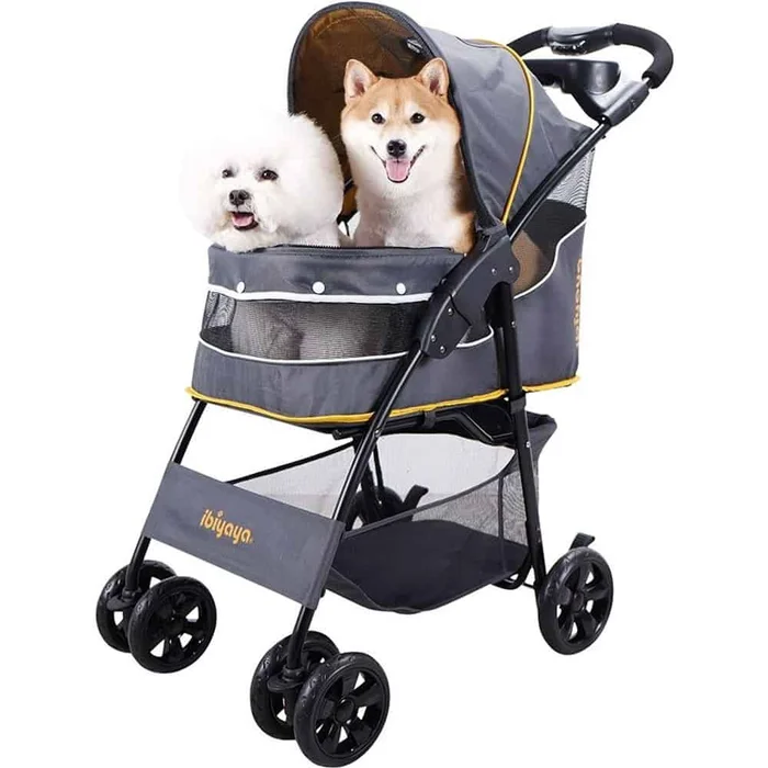 Ibiyaya Cloud 9 Dog and Cat Pet Stroller – Mustard Yellow