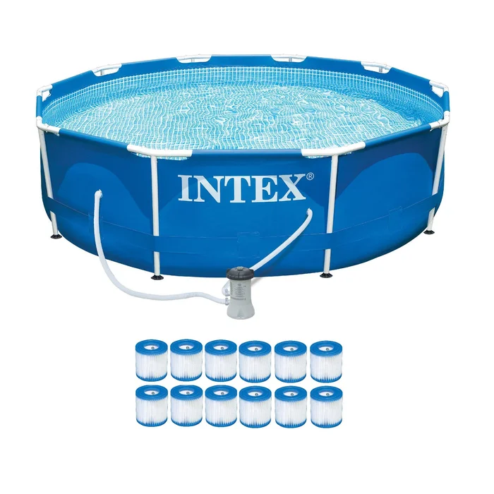 Intex 10-Feet x 10-Feet x 30-Inches Metal frame Round Above-Ground Pool with Filter Pump