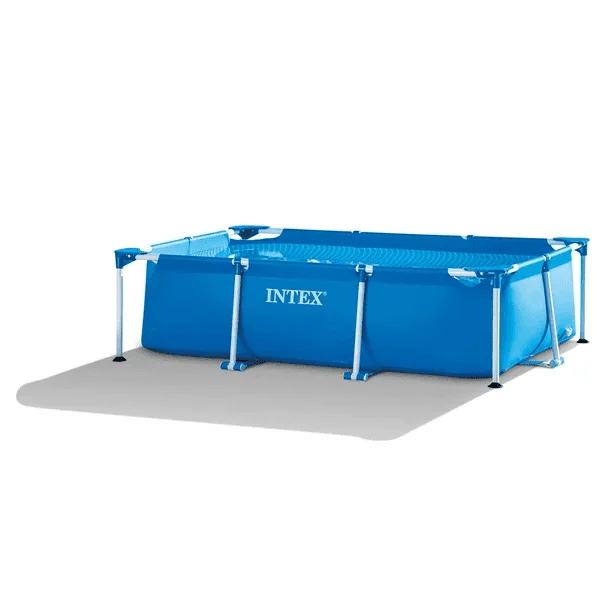 Intex 8.5 x 5.3 x 2.13 Foot Rectangular Frame Above Ground Swimming Pool, Blue