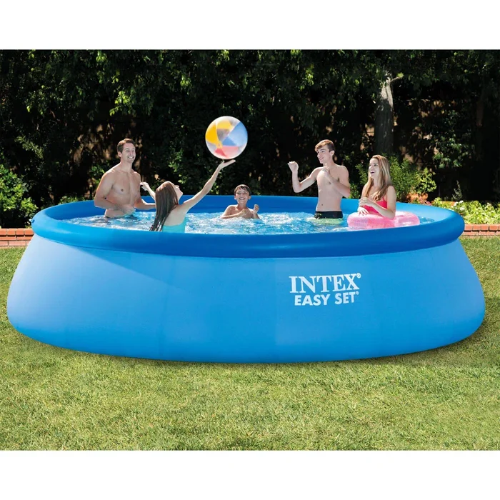Intex Easy Set Inflatable Kid Swimming Pool with Filter Pump, Size: 15′ W x 42″ H