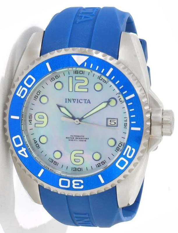 Invicta 0469 Men’s Pro Diver Sport Automatic MOP Dial Polyurethane Strap Watch