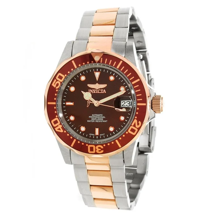 Invicta 11241 Men’s Pro Diver Two Tone Stainless Steel Brown Dial Automatic Watch
