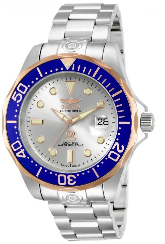 Invicta 13788 Men’s Pro Diver Blue Gold Bezel Silver Dial Automatic Dive Watch