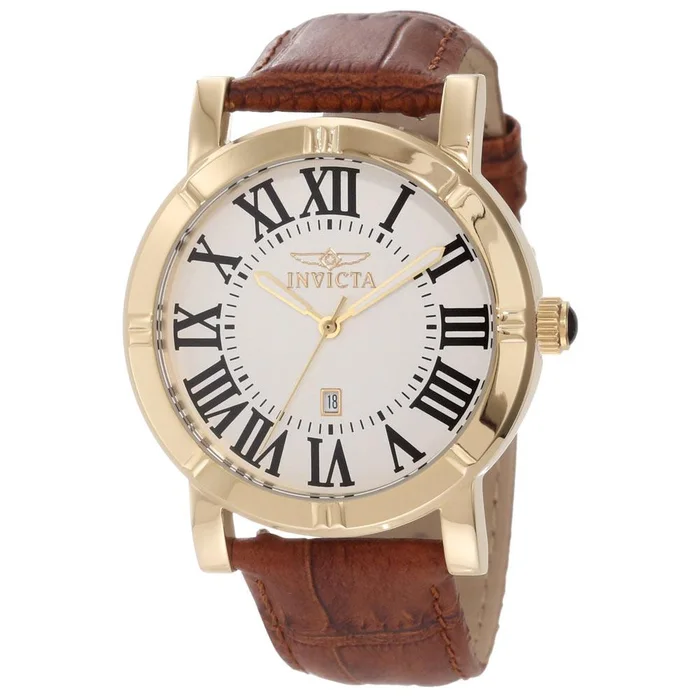 Invicta 13971 Men’s Specialty Silver Dial Interchangeable Brown Leather Strap Watch