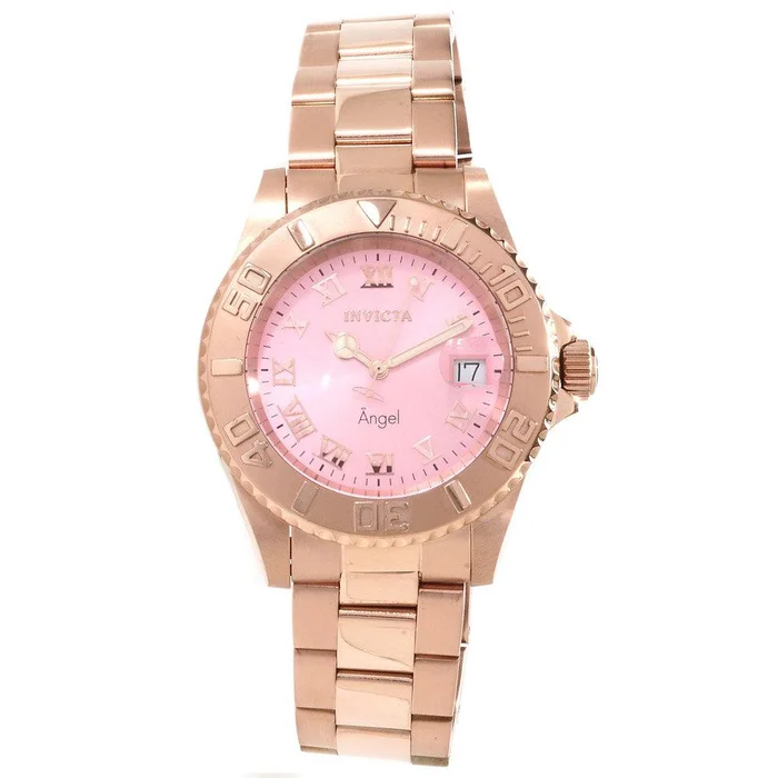Invicta 14369 Women’s Angel Pink Dial Rose Gold Bracelet Quartz Dive Watch