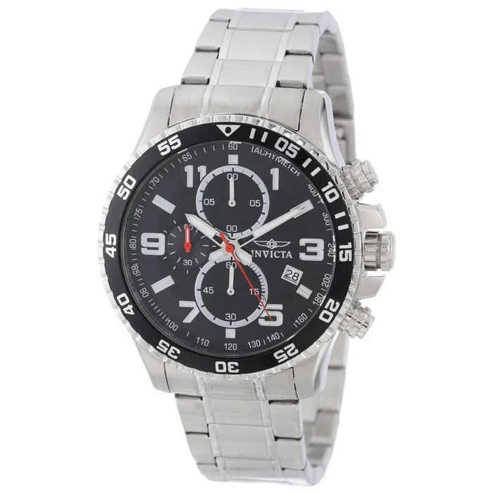 Invicta 14875 Men’s Steel Bracelet Quartz Specialty Chrono Black Dial Date Watch