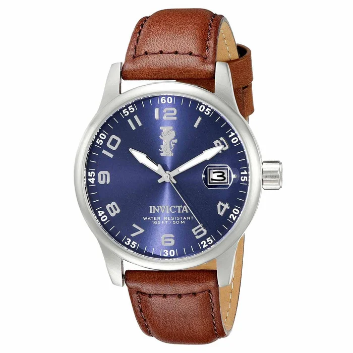 Invicta 15254 Men’s I-Force Blue Dial Dark Brown Leather Strap Watch