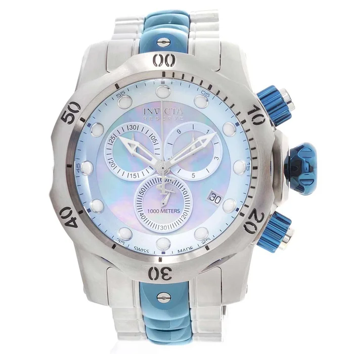 Invicta 15462 Men’s Venom Reserve Blue MOP Dial Two Tone Bracelet Chrono Dive Watch
