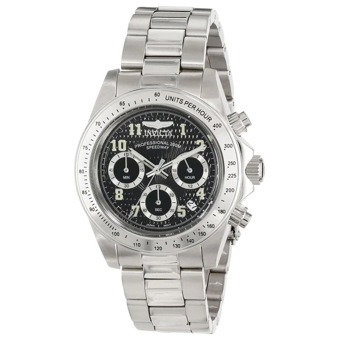 Invicta 17025 Men’s Speedway Black Dial Steel Bracelet Chronograph Dive Watch