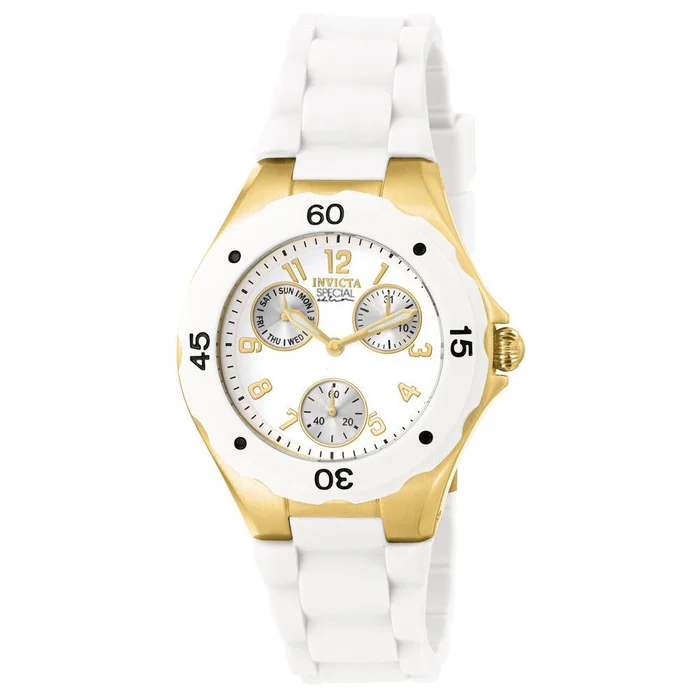 Invicta 18796 Women’s Angel Quartz White Dial White Silicone Strap Watch