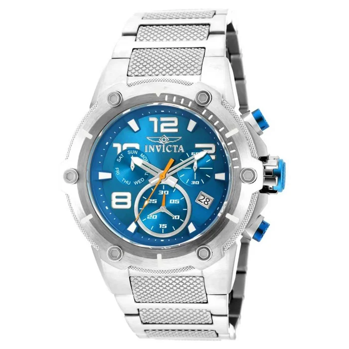 Invicta 19527 Men’s Speedway Blue Dial Steel Bracelet Chronograph Watch