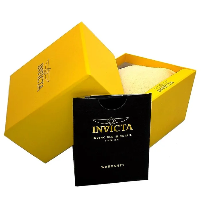 Invicta 21738 Men’s Black Polyurethane Band Swiss Quartz Aviator Gold-Black Dial Day-Date Watch
