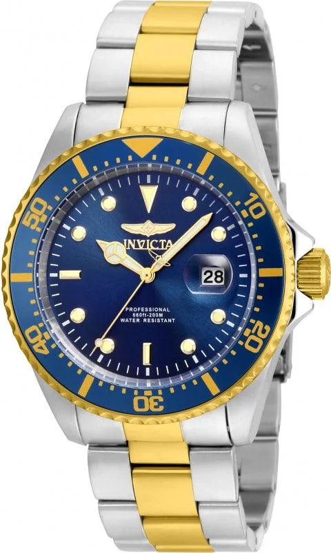 Invicta 22058 Men’s Pro Diver Blue Dial Two Tone Bracelet Dive Watch