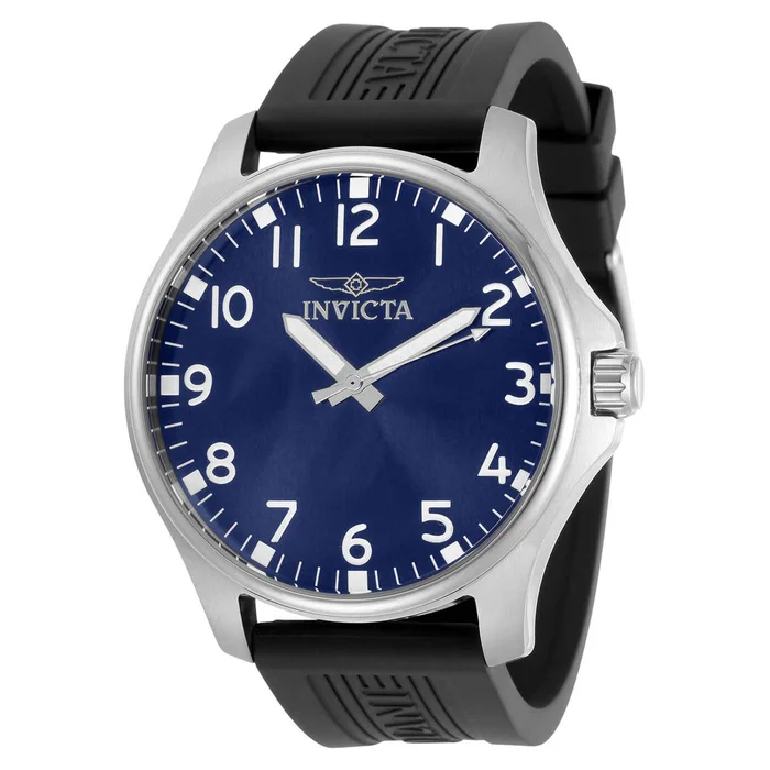 Invicta 30706 Men’s Specialty Blue Dial Black Rubber Strap Watch