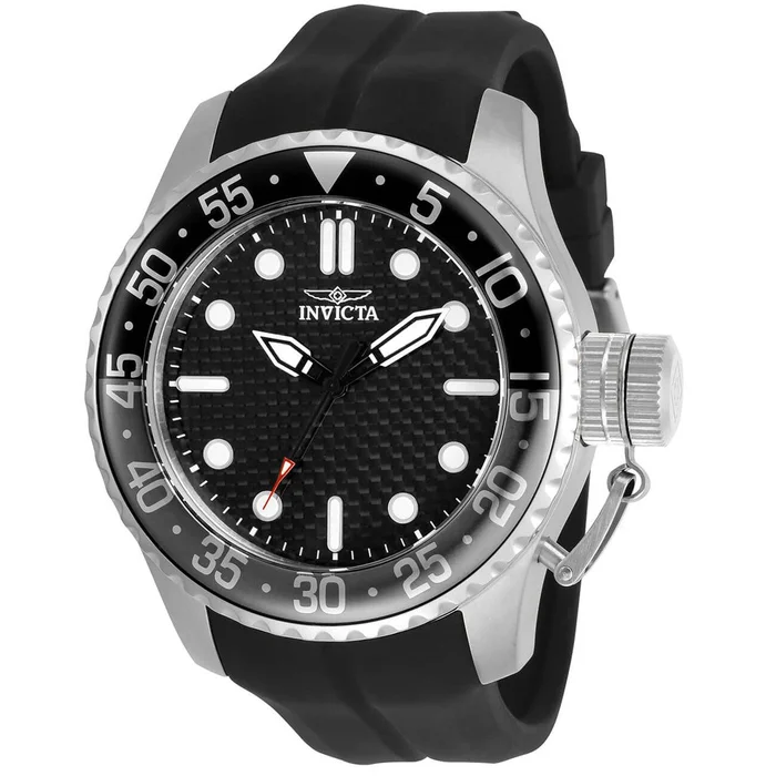Invicta 30725 Men’s Pro Diver Carbon Fiber Black Dial Strap Watch