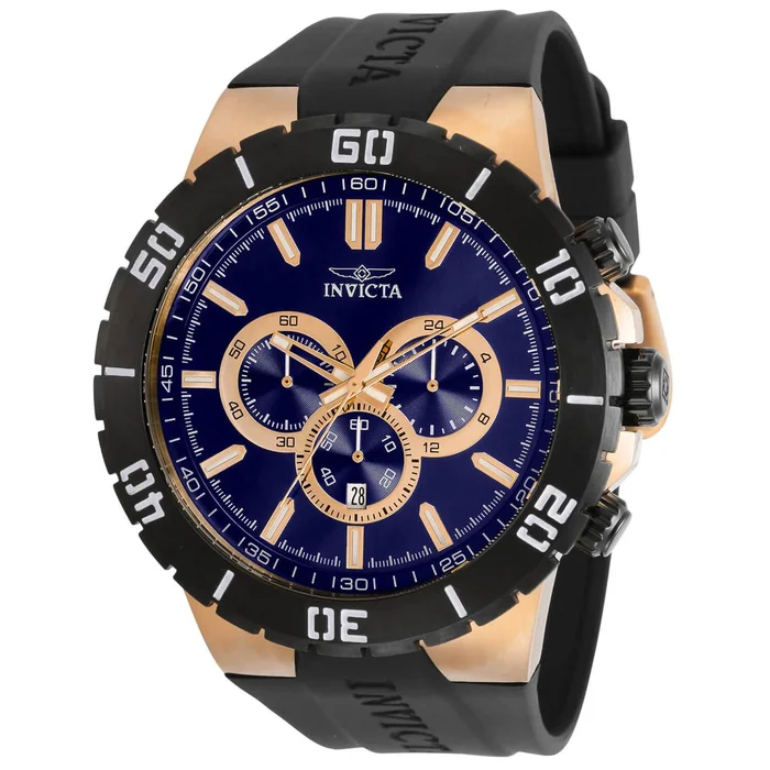 Invicta 30729 Men’s Pro Diver Rose Gold Case Blue Dial Watch