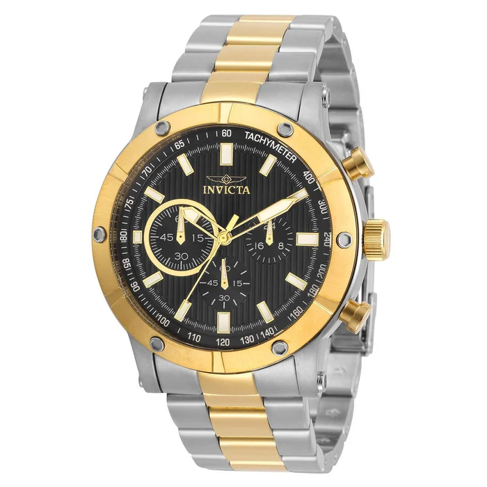 Invicta 30797 Men’s Specialty Chrono Black and Gold Dial Watch