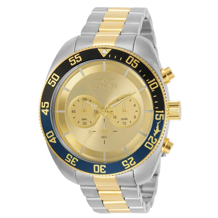 Invicta 30801 Men’s Pro Diver Chronograph Gold Tone Dial Watch