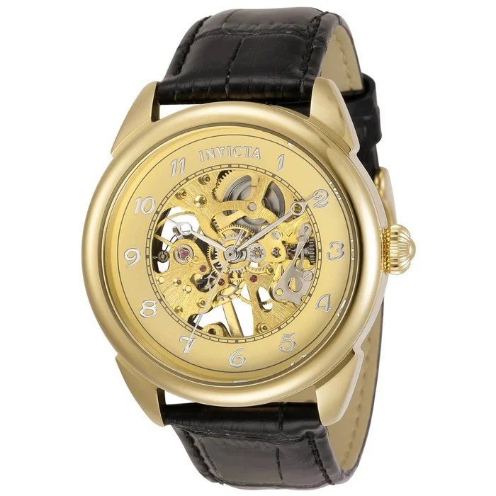 Invicta 31306 Men’s Specialty Gold Tone Skeleton Dial Strap Watch