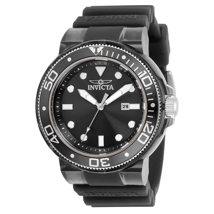 Invicta 32330 Men’s Pro Diver Quartz Black Silicone Strap Watch