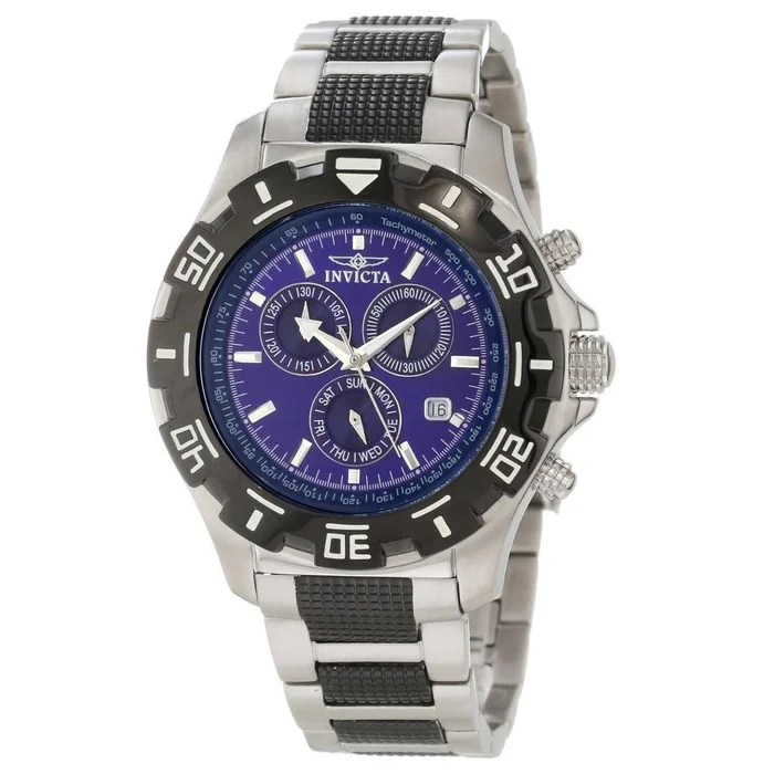 Invicta 6408 Men’s Specialty Python Blue Dial Two Tone Stainless Steel Bracelet Chronograph Watch