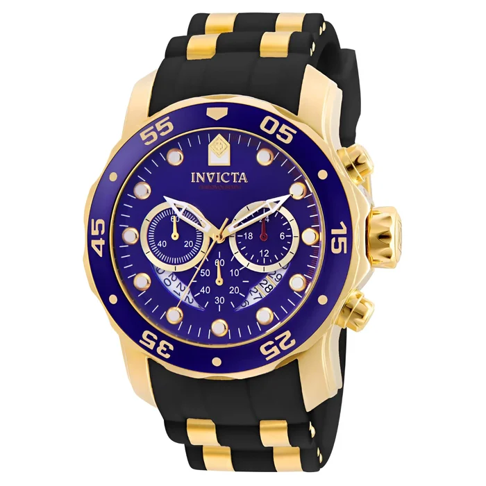 Invicta 6983 Men’s Steel & Polyurethane Band Quartz Pro Diver Chrono Blue Dial Date Watch