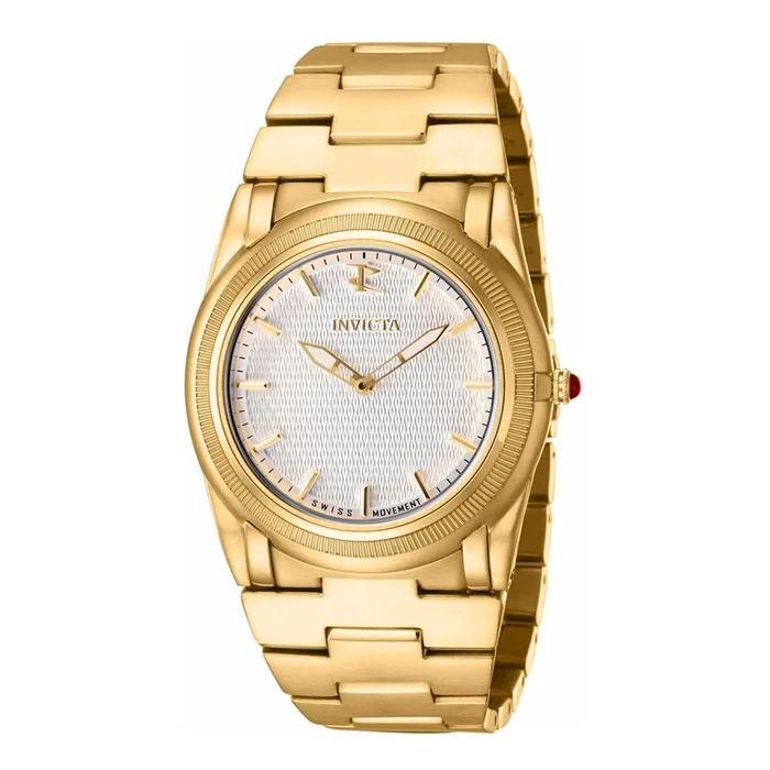 Invicta Boy’s Quartz Watch – Reserve Slim Silver Dial Yellow Gold Bracelet | 41058