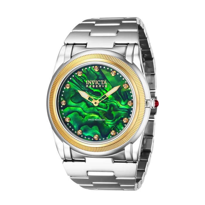Invicta Boy’s Watch – Reserve Slim Swiss Quartz Green Abalone Dial Diamond | 41062