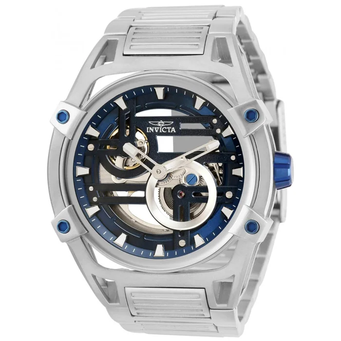 Invicta Men’s Automatic Watch – Akula Blue Dial Silver Tone Bracelet | 32361