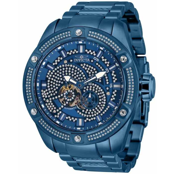 Invicta Men’s Automatic Watch – Bolt Diamond Pave Blue Dial Bracelet | 34621