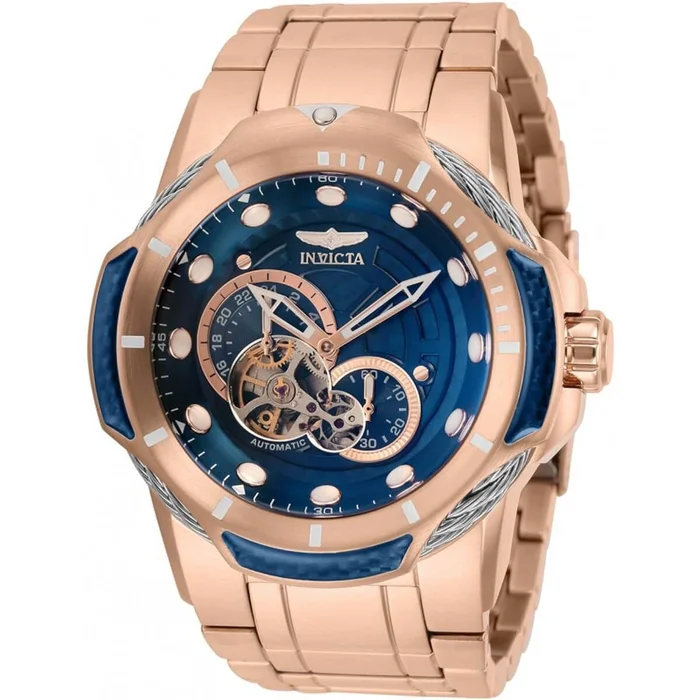 Invicta Men’s Automatic Watch – Bolt Open Heart Dial Rose Gold Bracelet | 31948