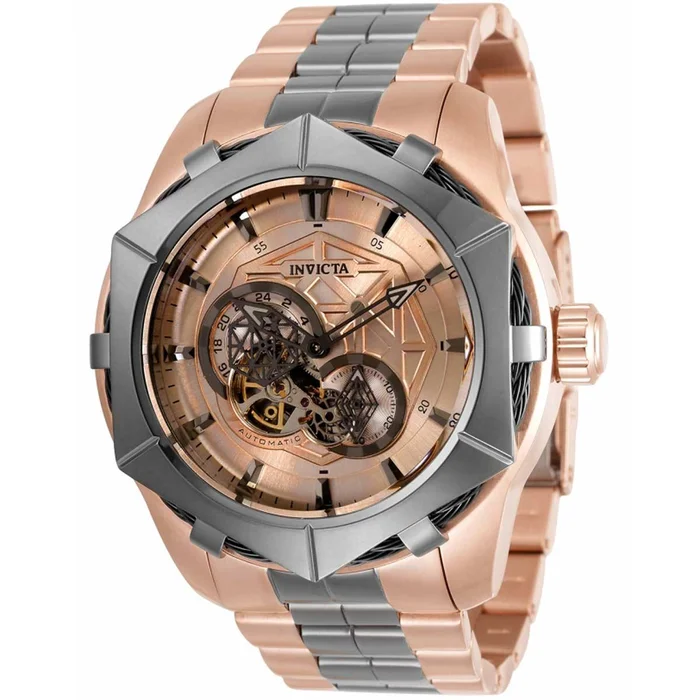 Invicta Men’s Automatic Watch – Bolt Rose Gold and Black Dial SS Bracelet | 34709