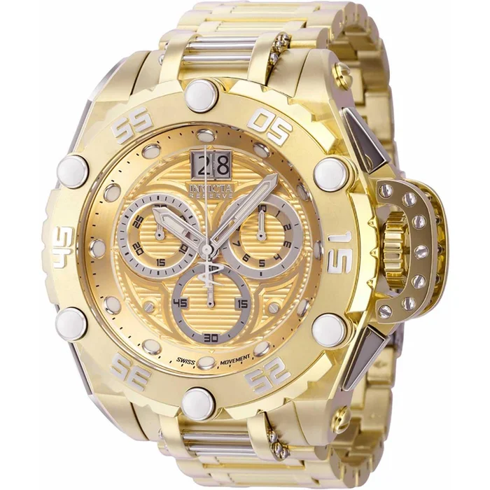 Invicta Men’s Chronograph Watch – Flying Fox Quartz Silver and Gold Dial Steel | 38741