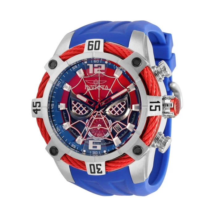 Invicta Men’s Chronograph Watch – Marvel Red and Blue Dial Silicone Strap | 35095