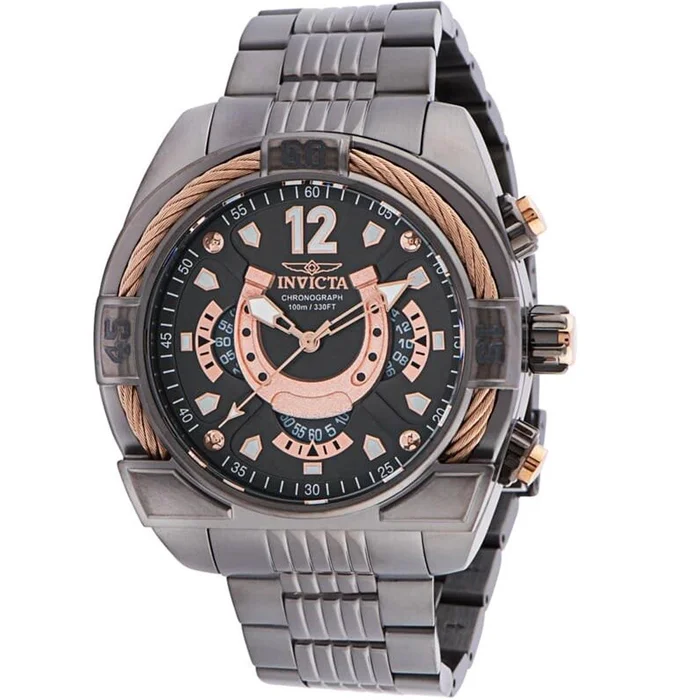 Invicta Men’s Quartz Watch – Bolt Chrono Gunmetal Stainless Steel Bracelet | 34579