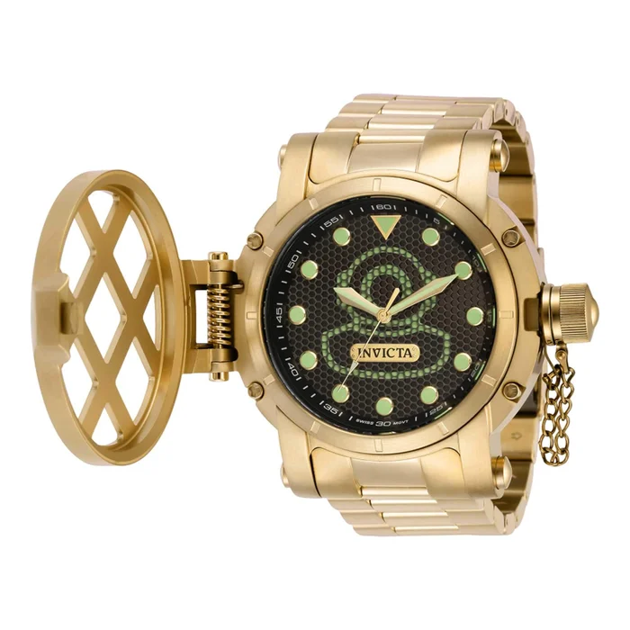 Invicta Men’s Quartz Watch – Pro Diver Black Dial Yellow Gold Bracelet | 37355