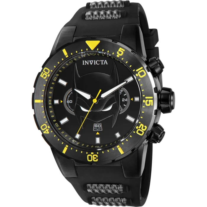 Invicta Men’s Watch – DC Comics Batman Chronograph Rubber and Steel Strap | 41388