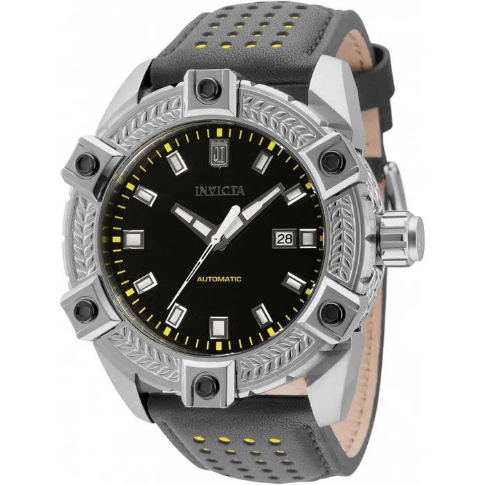 Invicta Men’s Watch – Jason Taylor Silver Tone Case Grey and Yellow Strap | 33208
