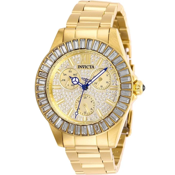Invicta Women’s Quartz Watch – Angel Crystal Pave Gold Tone Dial Bracelet | 28448